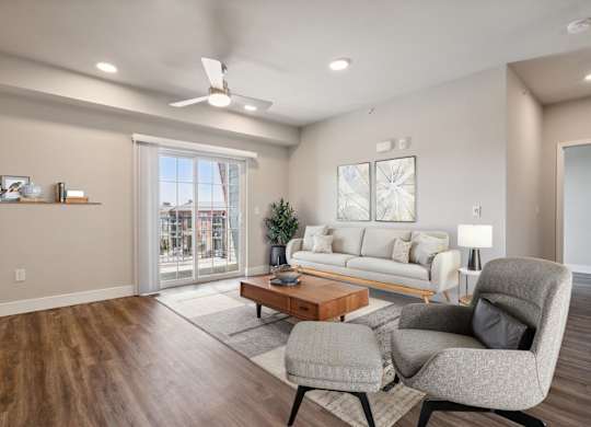 Spacious Living Area With Wood-Style Flooring