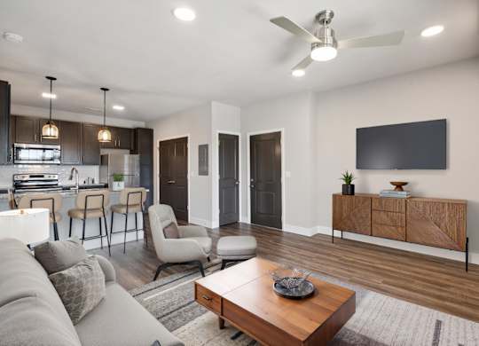 Living Room with Ceiling Fan
