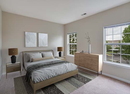 Bedroom with Plush Carpeting