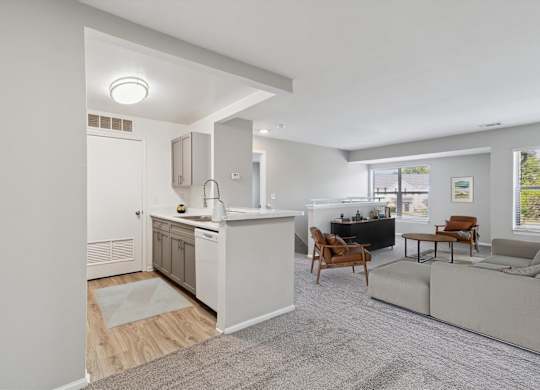 Spacious Living Area with Carpet