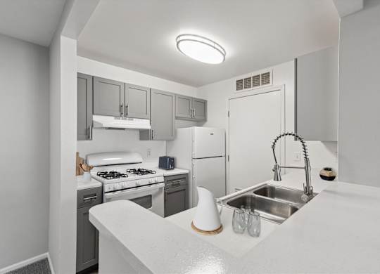 Kitchen with White Appliances