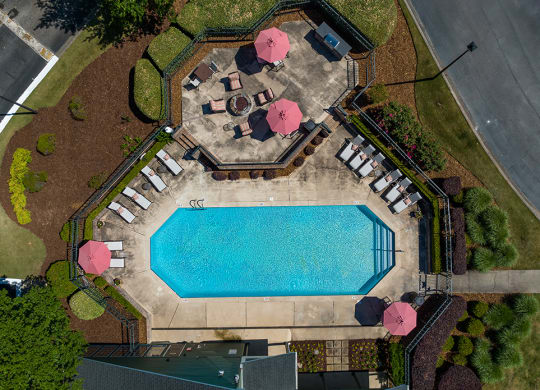 Aerial View Of The Swimming Pool & Sundeck