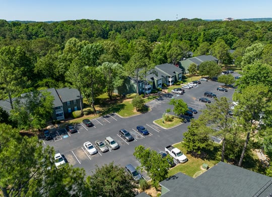 Aerial View Of Apartment Home Buildings At The Halston