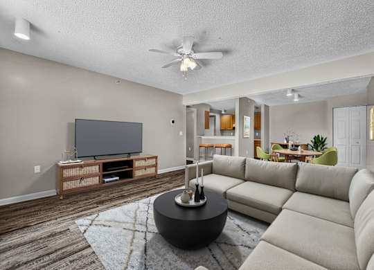 Living Area with Ceiling Fan