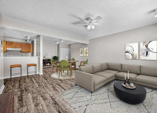 Living Area with Hardwood-Style Floors