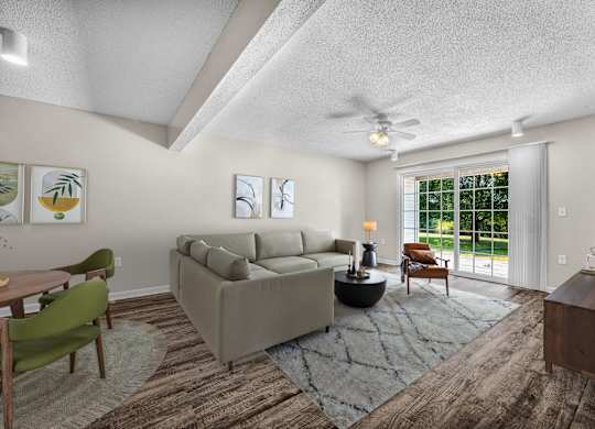 Living Room with High Ceilings