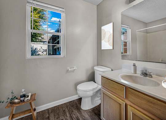 Bathroom with Wood cabinetry