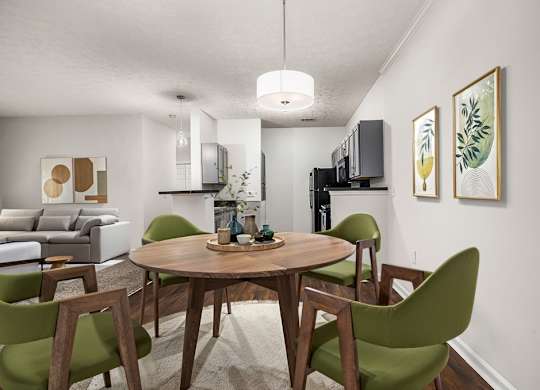 Dining Area with Overhead Lighting