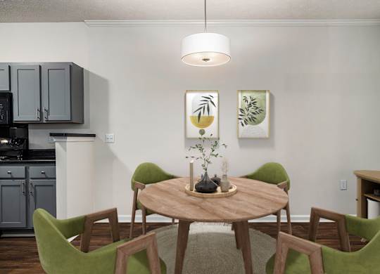 Dining Area with Vinyl Plank Flooring