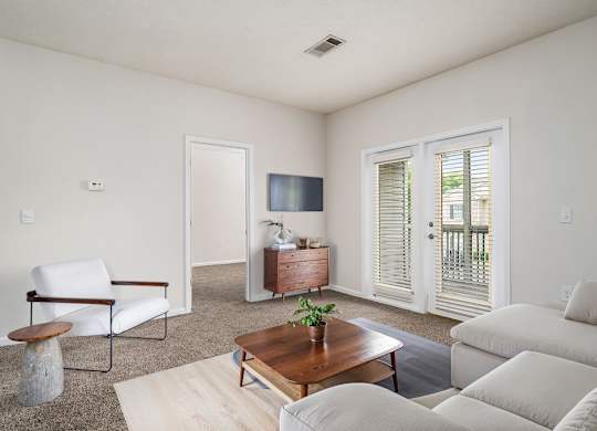 Spacious Living Area with Carpet