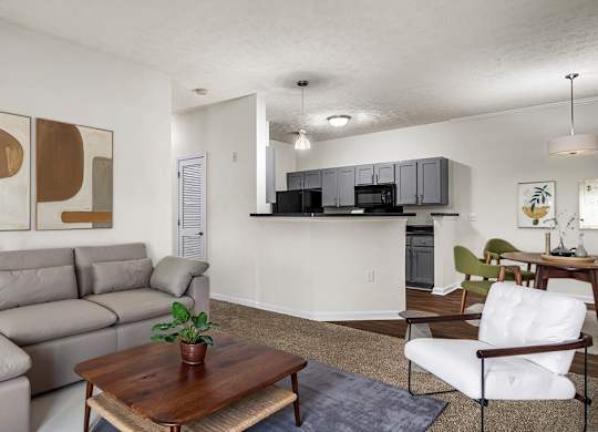 Spacious Living Area with Carpet