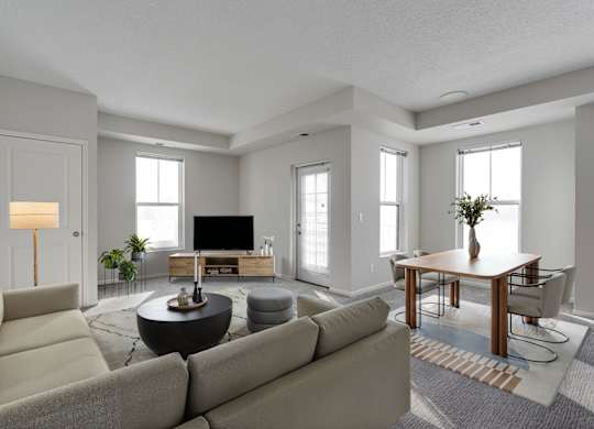 Spacious Living Area with Carpet
