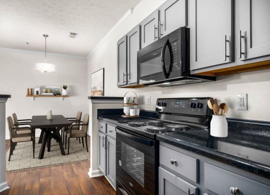 Kitchen with Black Appliances