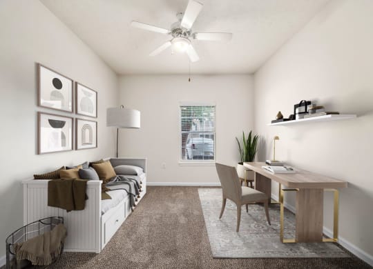 Bedroom with Plush Carpeting