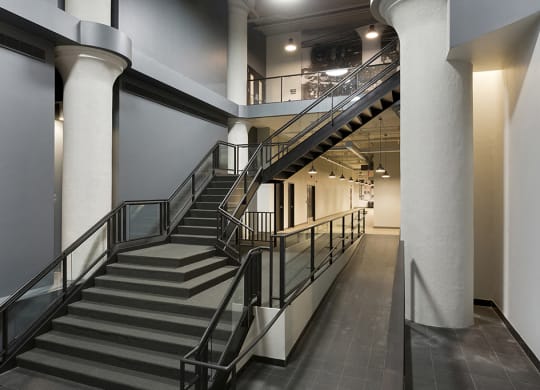Large Stairwell with Skyway Conncection