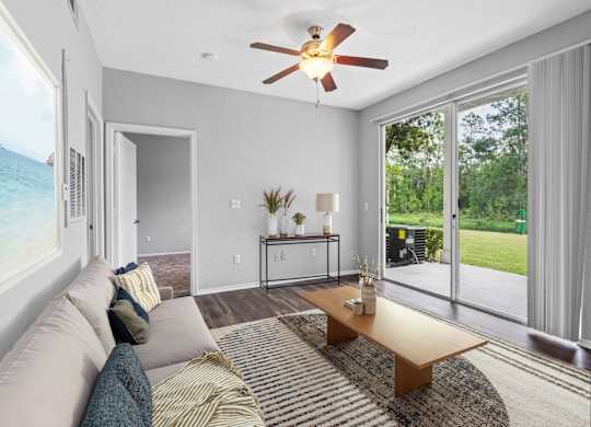 Living Area with Hardwood-Style Floors