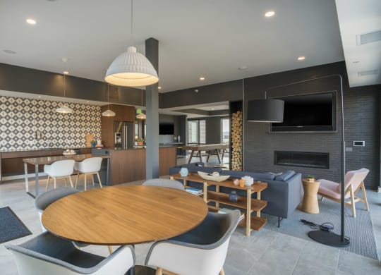 Indoor Lounge With Kitchen & Living Area