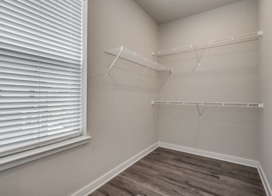 Walk-In Closet With Built-In Shelving