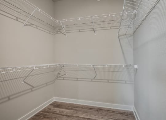 Walk-In Closet With Built-In Shelving