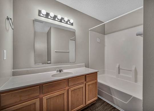 Bathroom with Wood cabinetry