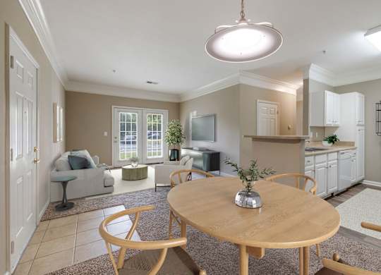 Dining Area with Overhead Lighting