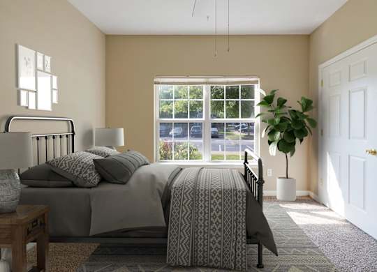Bedroom with Plush Carpeting