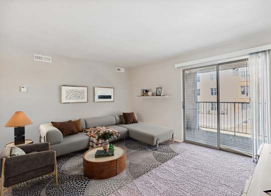 Spacious Living Area with Carpet