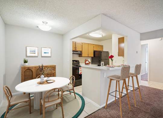 Kitchen with Counter Seating Overhang