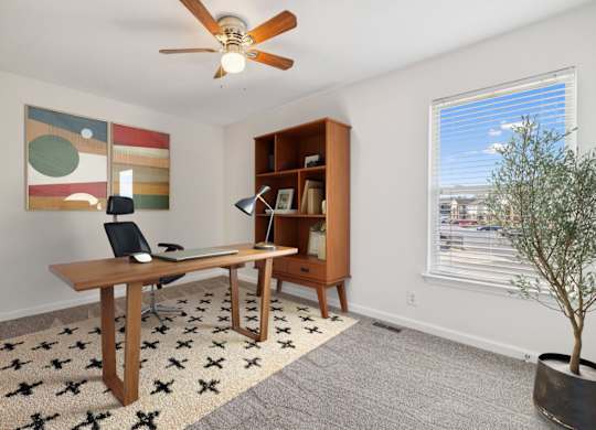 Office Space with Ceiling Fan