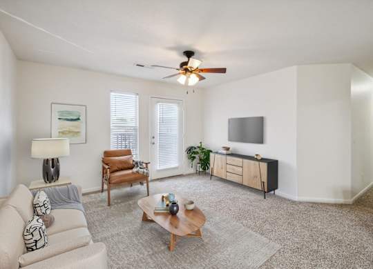 Living Room with Ceiling Fan