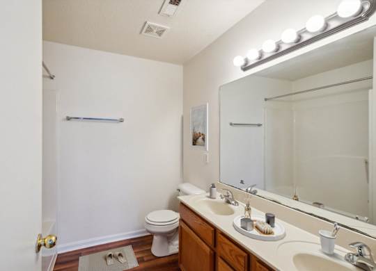Bathroom with Wood cabinetry