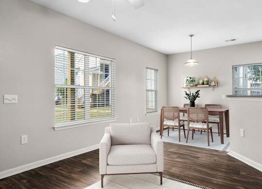 Dining Area with Overhead Lighting