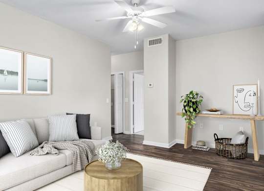 Living Area with Ceiling Fan