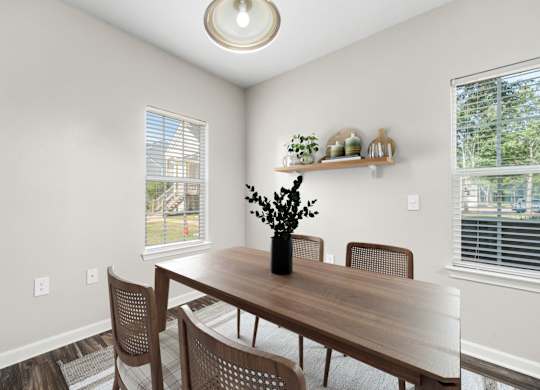 Dining Area with Overhead Lighting