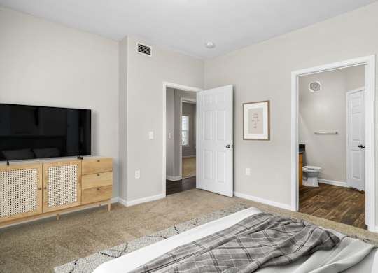 Bedroom with attached bathroom