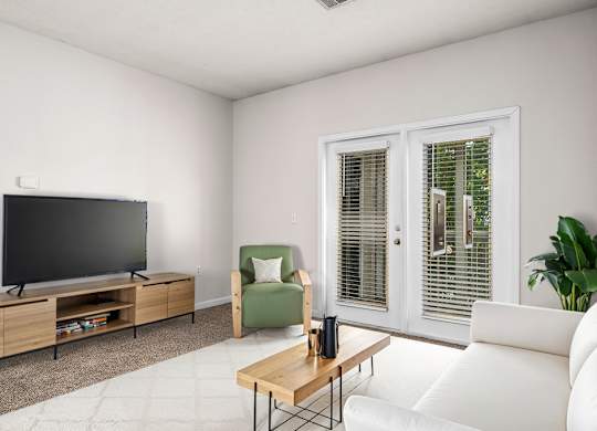 Living Room with Plush Carpeting