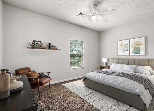 Bedroom with Plush Carpeting