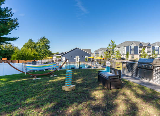 Outdoor Grilling Area Near the Pool