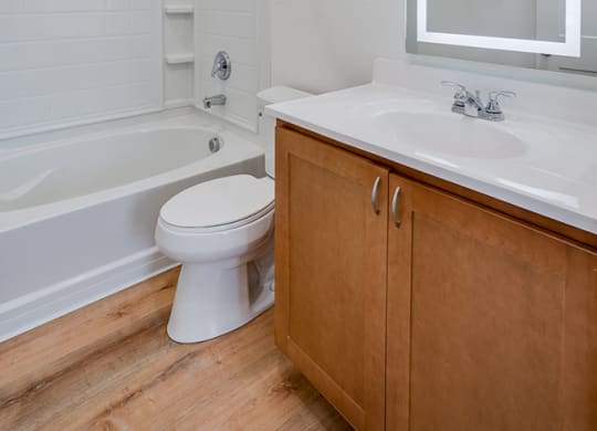 Bathroom with Tiled Shower and Built In Shelves