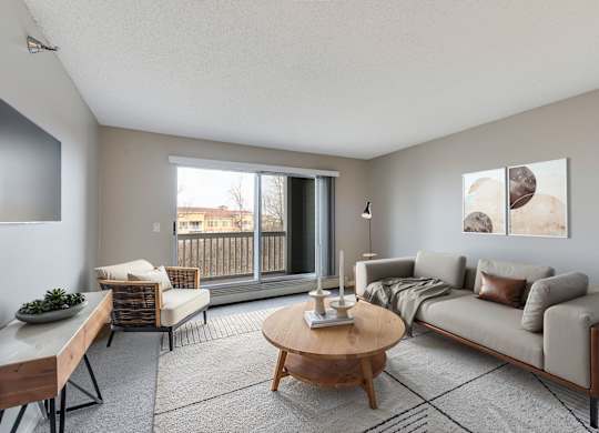 Spacious Living Area with Carpet