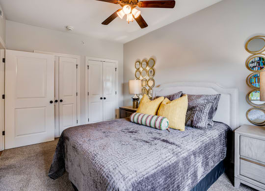 Bedroom with Ceiling Fan and Light