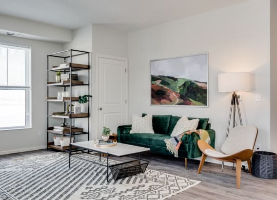 Living Room With Wood-Style Flooring
