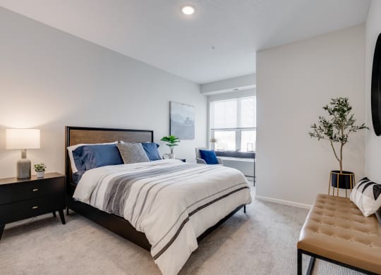 Spacious Bedroom Featuring Nook With Large Double Windows