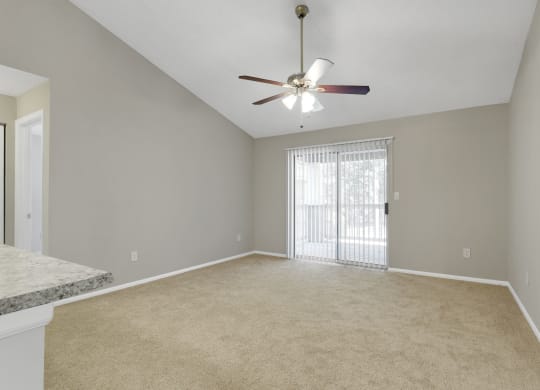 Living Area with Vaulted Ceiling