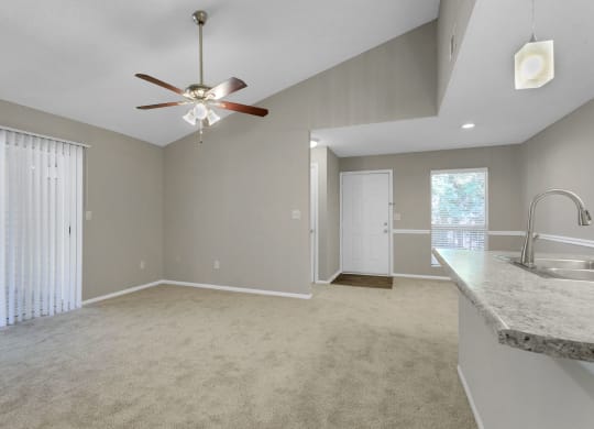 Living Area with Vaulted Ceiling