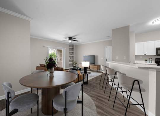 Separate Dining Area With Wood-Style Floors