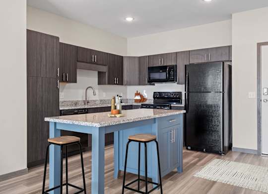 Kitchen with Black Appliances
