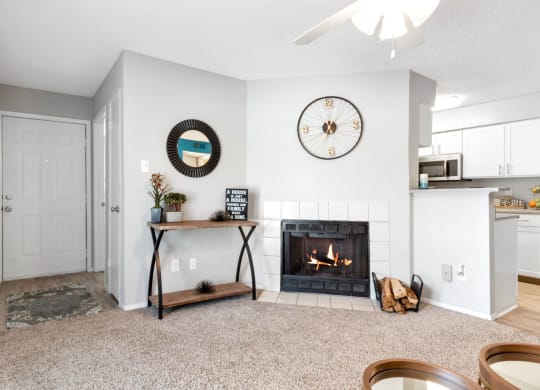 Living Area with Fireplace