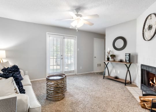 Spacious Living Area with Carpet