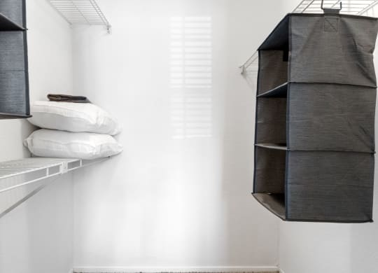 Walk-In Closet With Built-In Shelving